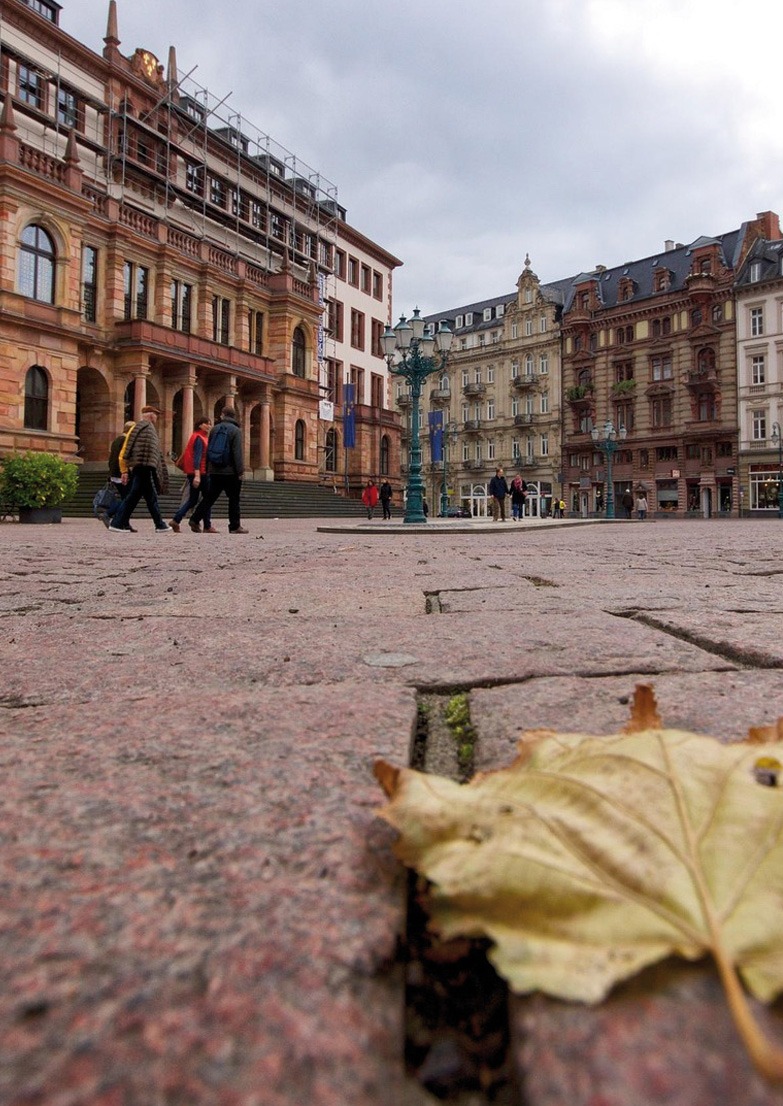 Wiesbaden Innenstadt an der Staatskanzlei im Herbst